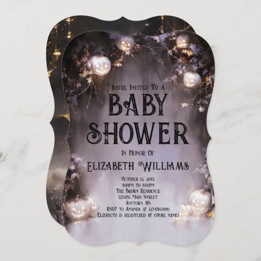 Leuke Ghost Halloween Baby shower Kaart (Voorkant / Achterkant)