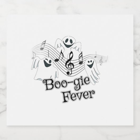 Leuke Ghost Halloween Muziek Sparkling Wijnetiket (Enkel label)