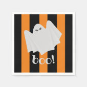 Leuke Ghost Halloween Servetten Sinaasappel Zwart (Voorkant)
