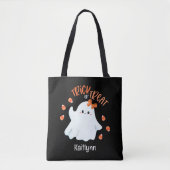 Leuke Ghost Halloween Trick or treat Canvas tas (Voorkant)