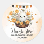 Leuke Ghost Halloween Verjaardag Ronde Sticker (Voorkant)