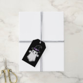 Leuke Ghost Met Heks Pet Happy Halloween Zwart Cadeaulabel (Met Touw)