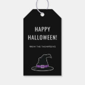 Leuke Ghost Met Heks Pet Happy Halloween Zwart Cadeaulabel (Achterkant)