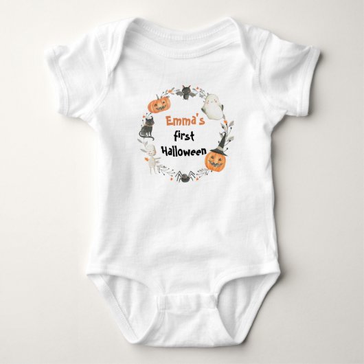 Leuke Ghost Mijn Eerste Halloween Baby Bodysuit (Voorkant)