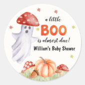 Leuke Ghost Mushroom Halloween Baby shower Ronde Sticker (Voorkant)