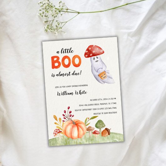 Leuke Ghost Mushroom Halloween Herfst Baby shower Kaart
