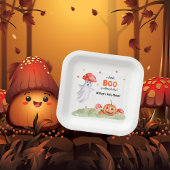Leuke Ghost Mushroom Halloween Herfst Baby shower Papieren Bordje