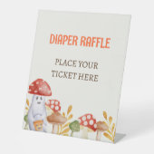 Leuke Ghost Mushroom Halloween Luier Raffle Reclamebord Met Voetstuk (Voorkant)