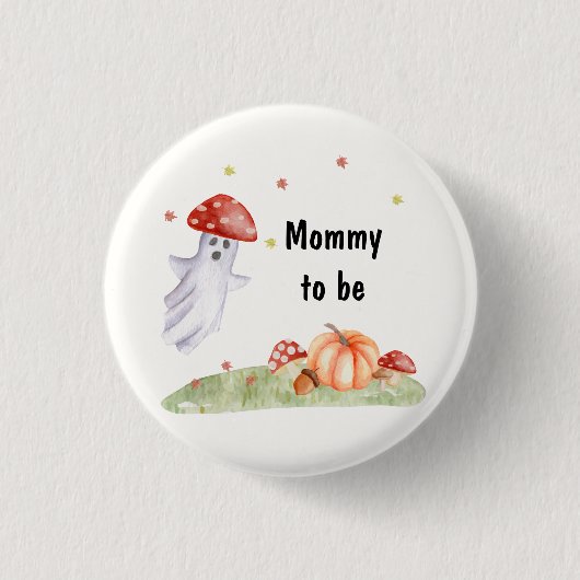 Leuke Ghost Mushroom Halloween Mama te zijn Ronde Button 3,2 Cm (Voorkant)
