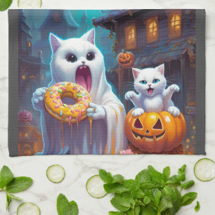 Leuke Ghost N Kitten, Pompoen en Donut Theedoek