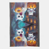 Leuke Ghost N Kitten, Pompoen en Donut Theedoek (Verticaal)