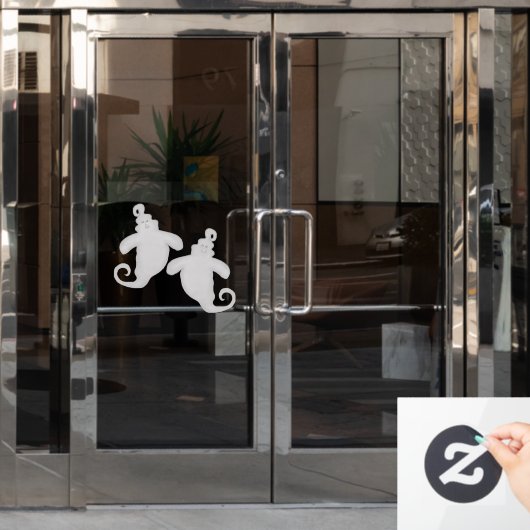 Leuke Ghost Venster Klemmen Raamsticker (Kantoordeur)