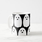 Leuke Ghost Zwart en Wit Koffiemok (Voorkant links)