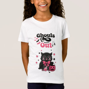 Leuke Ghouls Night Out Halloween Zwarte Uil GT-Shi T-shirt