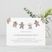 Leuke Gingerbread Cookie Exchange Party Vakantie Kaart (Staand voorkant)