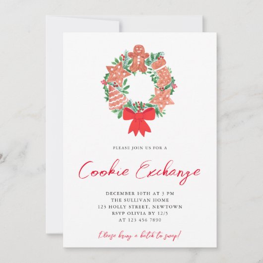 Leuke Gingerbread Cookie Exchange Party Vakantie Kaart (Voorkant)