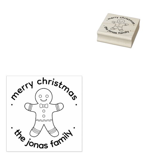 Leuke Gingerbread Man Kerstmis Rubber Stamp Rubberstempel (Gestempeld)