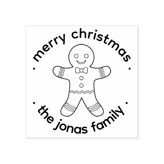 Leuke Gingerbread Man Kerstmis Rubber Stamp Rubberstempel (Afrduk)