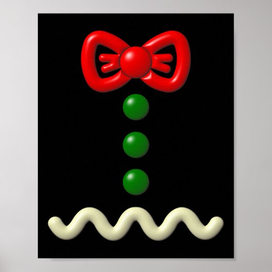 Leuke Gingerbread Man kostuum Halloween Gift Poster (Voorkant)