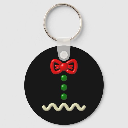 Leuke Gingerbread Man kostuum Halloween Gift Sleutelhanger (Voorkant)