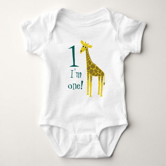 Leuke Giraffe 1e Verjaardag Romper (Voorkant)