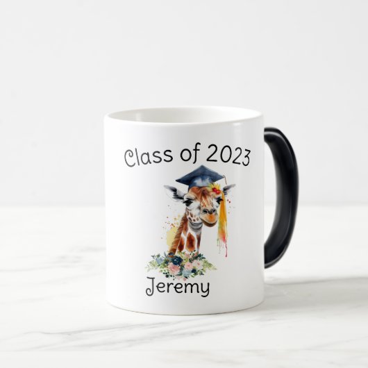 Leuke Giraffe Afstuderen cadeau Magische Mok (Voorkant rechts)