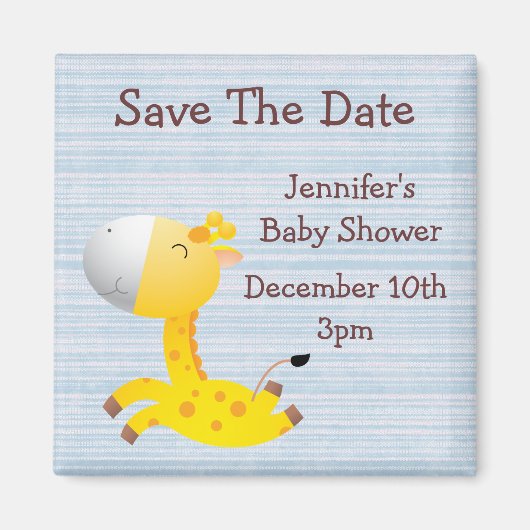 Leuke Giraffe Bewaar het datum Baby shower Magneet (Voorkant)