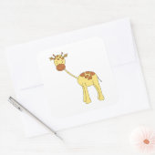 Leuke Giraffe. Cartoon. Vierkante Sticker (Envelop)