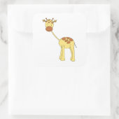 Leuke Giraffe. Cartoon. Vierkante Sticker (Tas)
