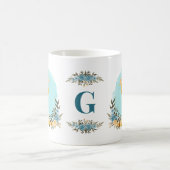 Leuke Giraffe Charmant Floral Monogram Koffiemok (Center)