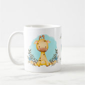 Leuke Giraffe Charmant Floral Monogram Koffiemok (Links)