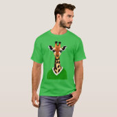 Leuke Giraffe Dragen van een groene trui T-shirt (Voorkant volledig)