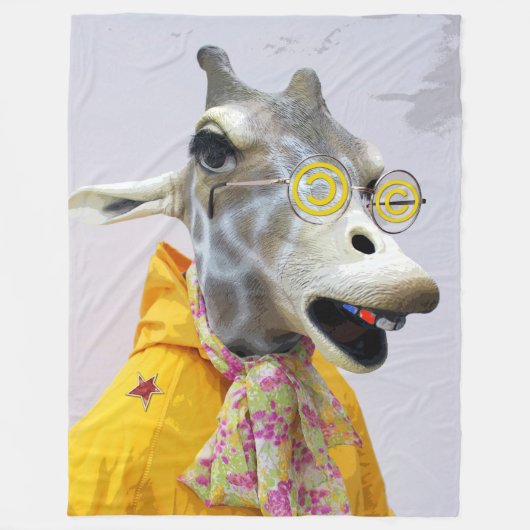 Leuke Giraffe Fleece Deken! (Voorkant)