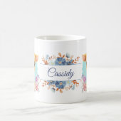 Leuke Giraffe Floral Theme Gepersonaliseerd Koffiemok (Center)