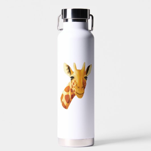 Leuke giraffe gezicht mooie safari waterfles (Voorkant)