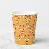 Leuke giraffe Gezichtsafari Wild oerwoud Verjaarda Papieren Bekers (Achterkant)