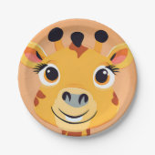 Leuke giraffe Gezichtsafari Wild oerwoud Verjaarda Papieren Bordje (Voorkant)