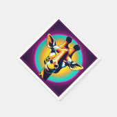 Leuke giraffe Gezichtsafari Wild oerwoud Verjaarda Servet (Hoek)