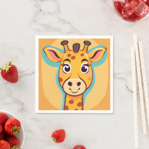 Leuke giraffe Gezichtsafari Wild oerwoud Verjaarda Servet