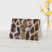 Leuke giraffe Happy Birthday Card Kaart (Gele Bloem)
