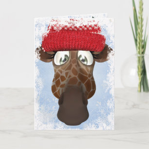 Leuke Giraffe in de Kerstkaart van het Pet van de Feestdagen Kaart