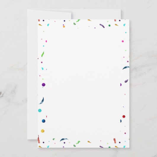 Leuke Giraffe Kleurrijke Confetti Verjaardag Bedankkaart (Achterkant)