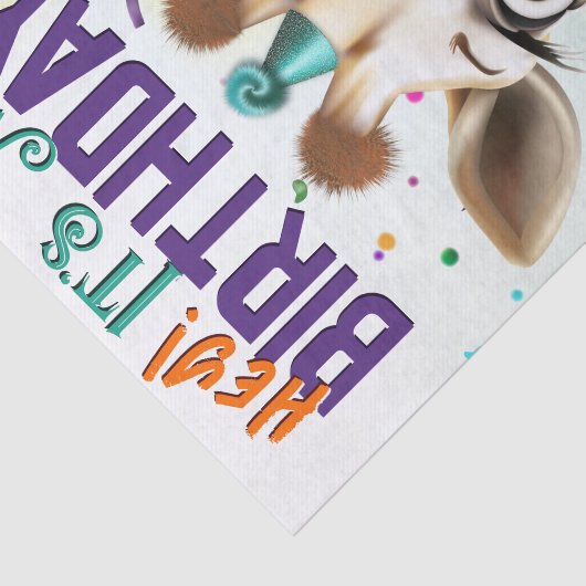 Leuke Giraffe Kleurrijke Confetti Verjaardag Tissuepapier (Detail)