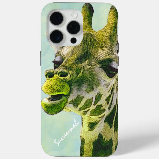 Leuke  Giraffe Lime Green op Waterverf Aqua Case-Mate iPhone Case (Achterkant)