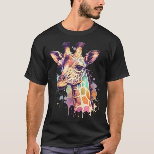 Leuke Giraffe Mannen Vrouwen Kinder T-shirt (Voorkant)