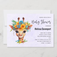 Leuke Giraffe met Floral Crown Baby shower