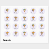 Leuke Giraffe met Floral Crown Dank u Ronde Sticker (Vel)