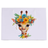 Leuke Giraffe met Floral Crown Groot Cadeauzakje (Voorkant)