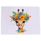 Leuke Giraffe met Floral Crown Groot Cadeauzakje (Achterkant)