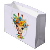 Leuke Giraffe met Floral Crown Groot Cadeauzakje (Achterkant Gekanteld)